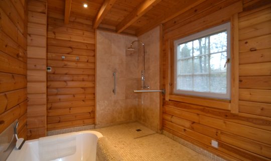 Shower grab rails in Kingfsiher Lodge
