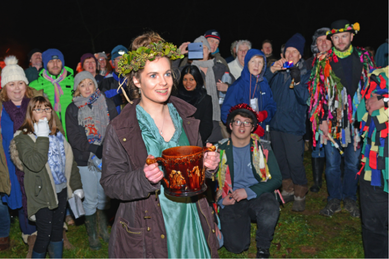 Revellers enjoying the Wassail