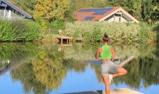 Yoga at the lake